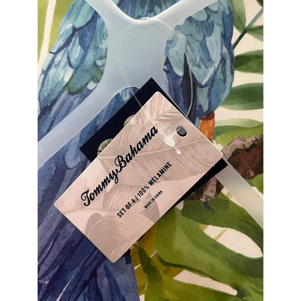 Tommy Bahama Birds Parrot Cockatiel Melamine Dinner Plates 11